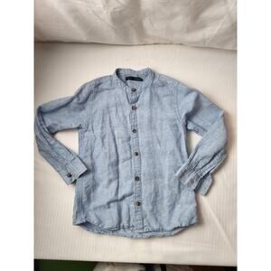 Next toddler boy botton down  Shirt blue sz 5